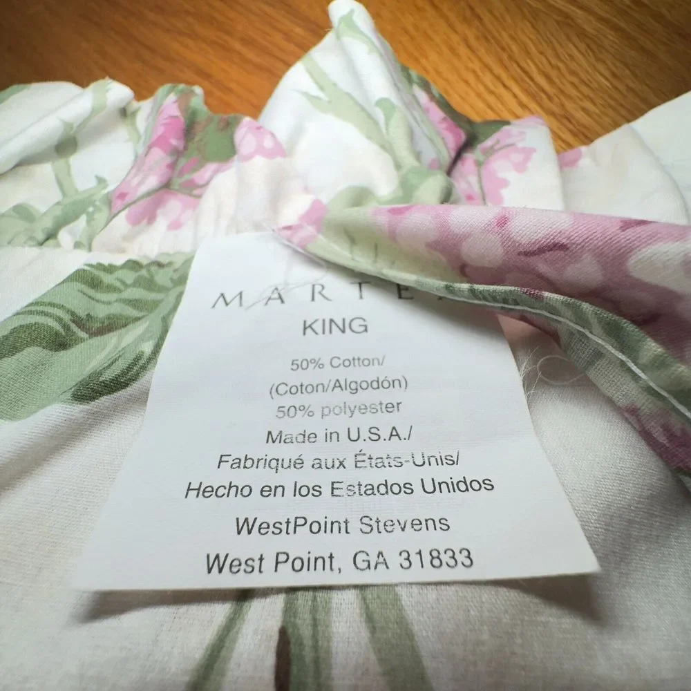 VTG Sanderson‎ By Martex Rose & Lilac Ruffled Set Of 2 KING Pillow Shams NOS
